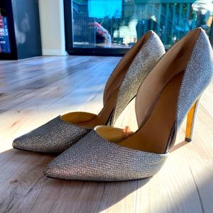 Express Sparkle Silver Pump Sz. 10